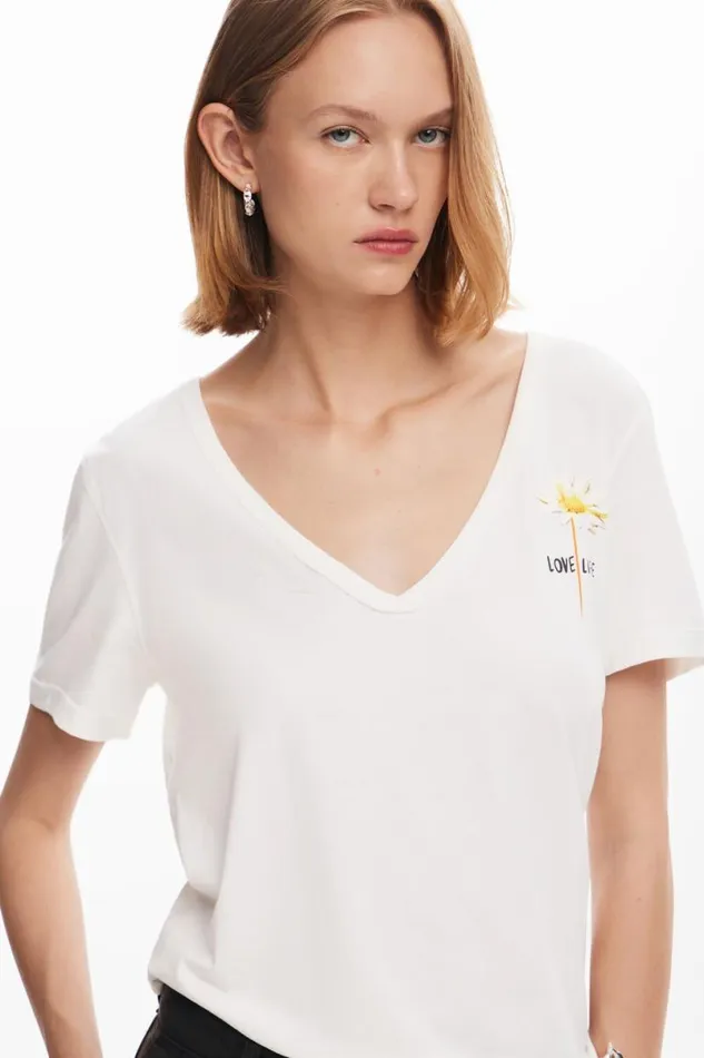 Women Tshirts Desigual Plain Tshirt With Message