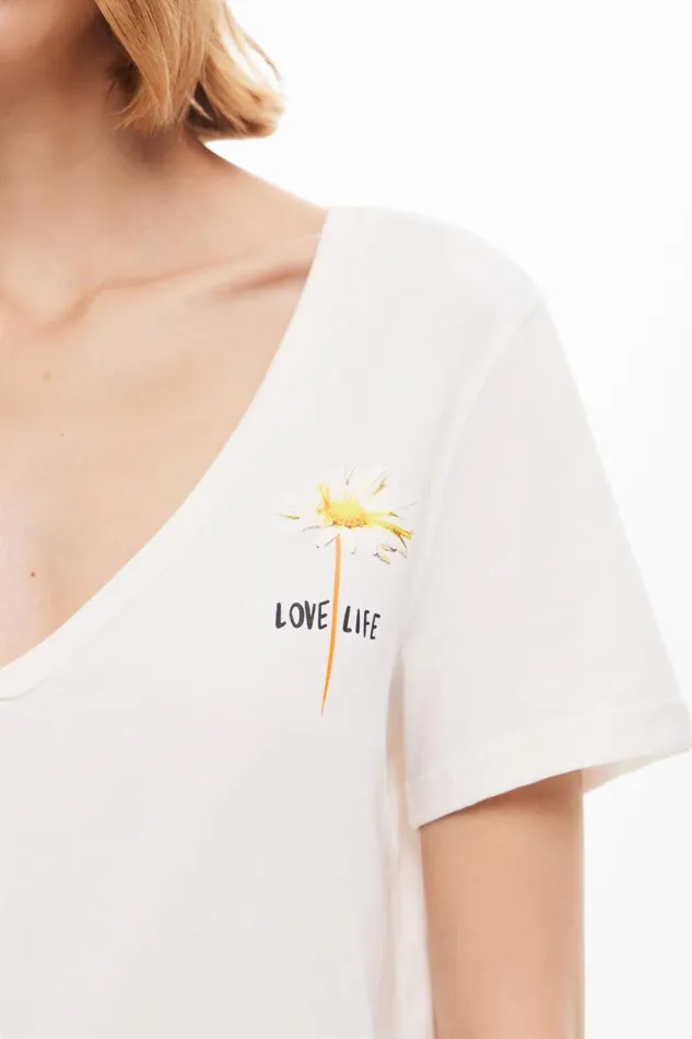 Women Tshirts Desigual Plain Tshirt With Message