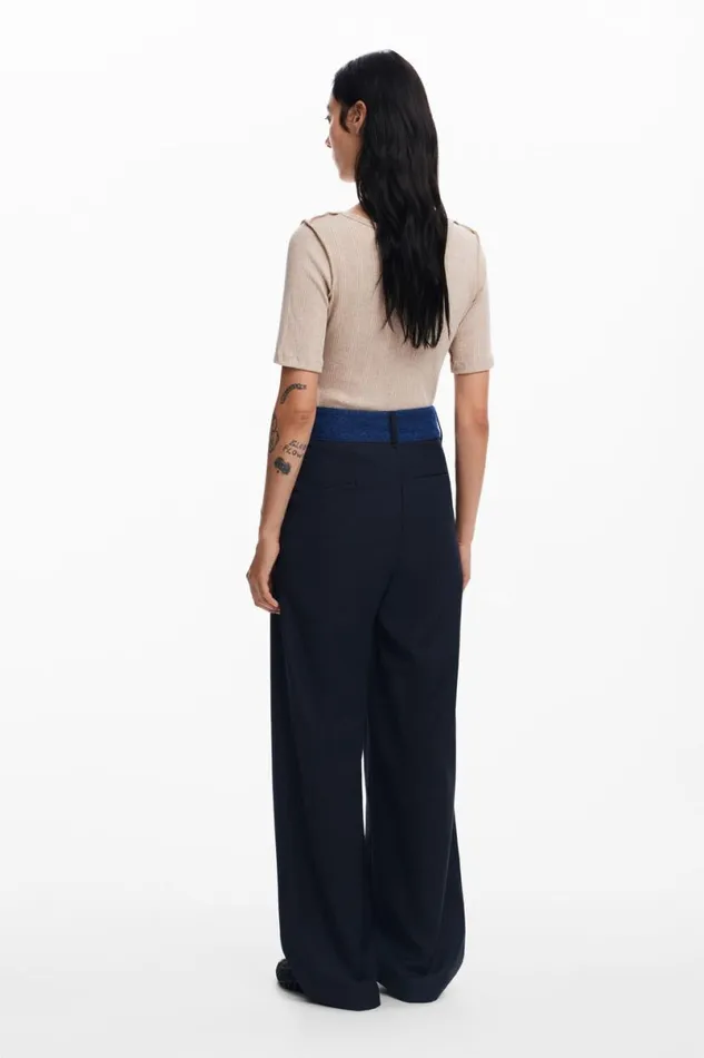 Women Tshirts Desigual Ruched Neckline Tshirt