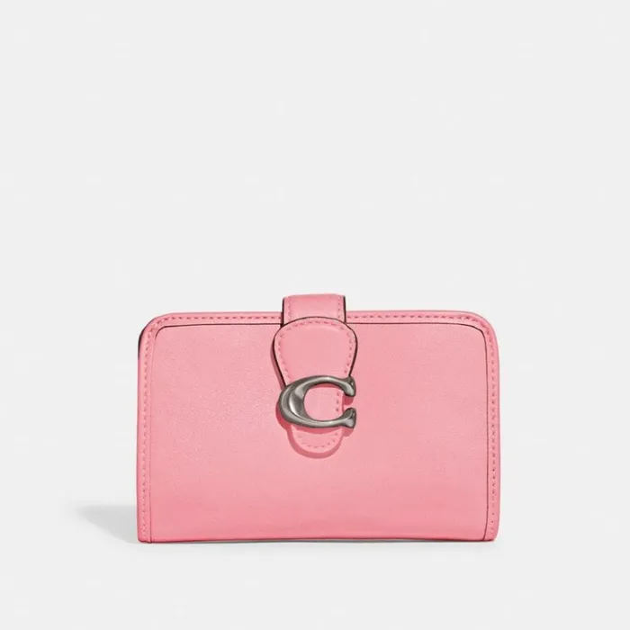 Women Tabby Medium Wallet Silverflower Pink Coach Large Wallets