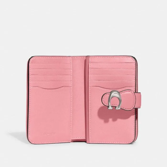 Women Tabby Medium Wallet Silverflower Pink Coach Large Wallets