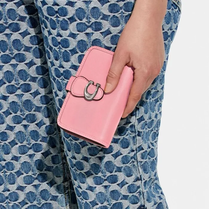 Women Tabby Medium Wallet Silverflower Pink Coach Large Wallets