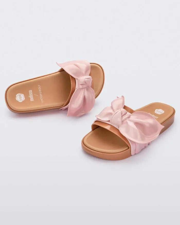 Women Tie Beach Beigepink Melissa Slides