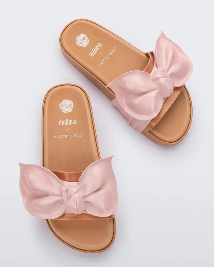 Women Tie Beach Beigepink Melissa Slides