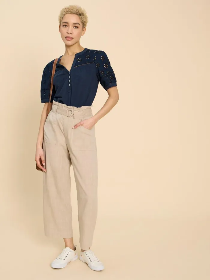 Women TOPS and TEES White Stuff BELLA BRODERIE MIX TOP French Navy Women TOPS and TEES White Stuff BELLA BRODERIE MIX TOP French Navy