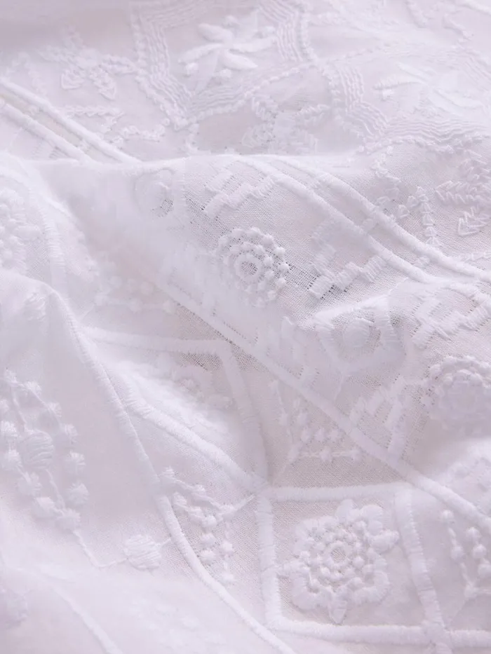 Women TOPS and TEES White Stuff EMBROIDERED TIE HEM TOP Brilliant White Women TOPS and TEES White Stuff EMBROIDERED TIE HEM TOP Brilliant White