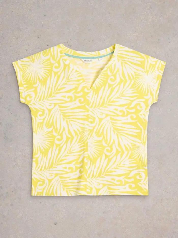Women TOPS and TEES White Stuff NELLY ORGANIC COTTON TEE Yellow Print Women TOPS and TEES White Stuff NELLY ORGANIC COTTON TEE Yellow Print