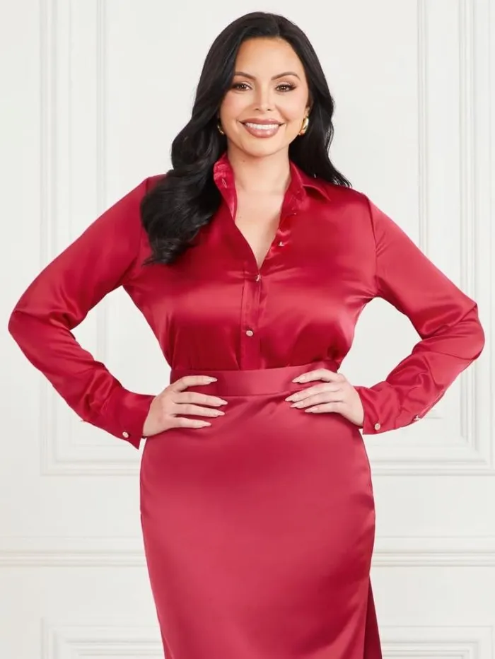 Women Tops And Sweaters Marciano Melissa Silky Blouse Viva Pink
