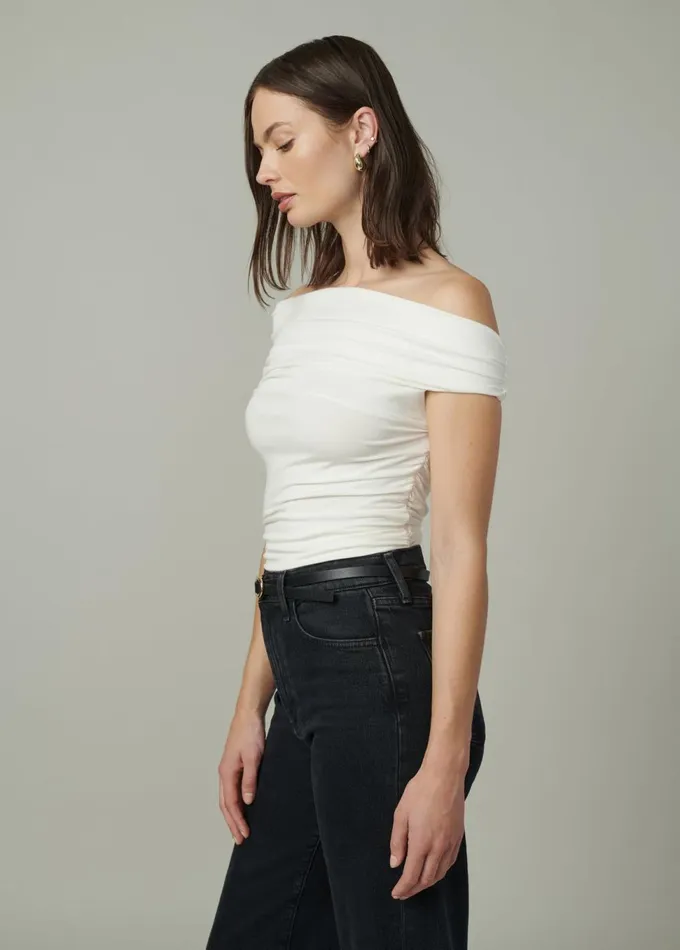 Women Tops Joe039s Jeans THE MIA SLEEVELESS OFF THE SHOULDER TOP Ecru