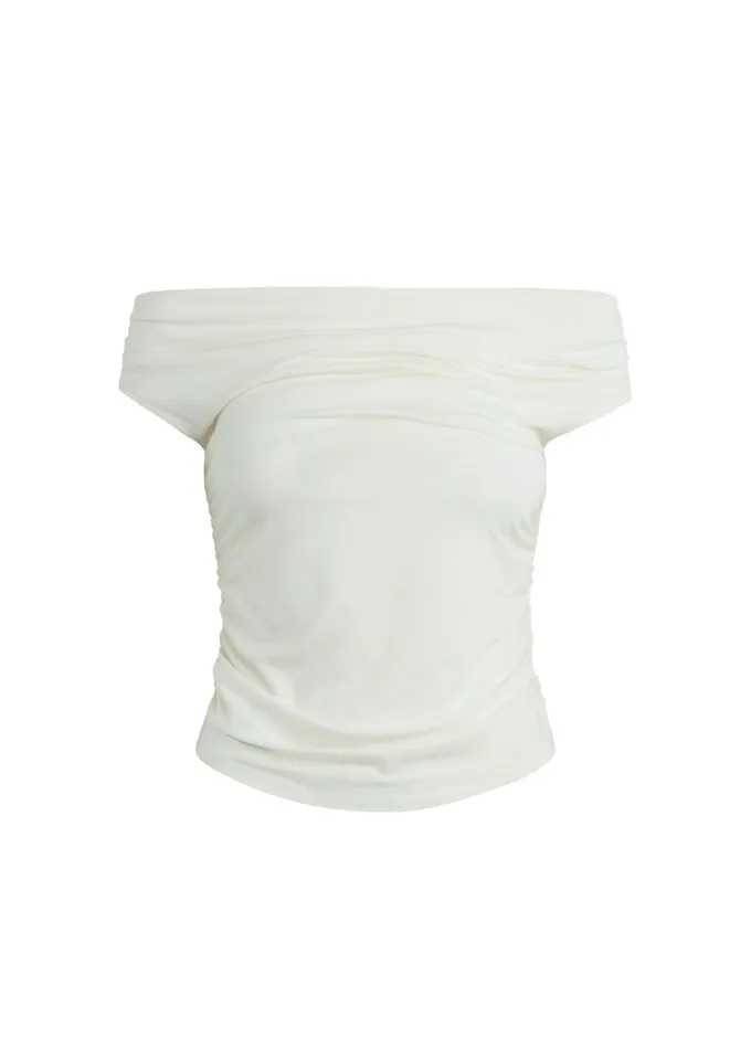 Women Tops Joe039s Jeans THE MIA SLEEVELESS OFF THE SHOULDER TOP Ecru