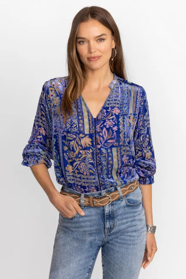Women Tops Johnny Was JOASIE BURNOUT BLOUSE Persephone