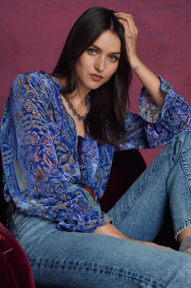 Women Tops Johnny Was JOASIE BURNOUT BLOUSE Persephone Women Tops Johnny Was JOASIE BURNOUT BLOUSE Persephone