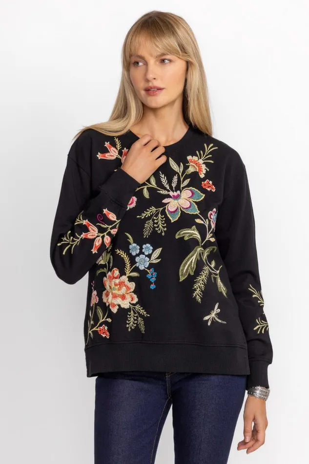 Women Tops Johnny Was JULIANNA SWEATSHIRT Black Women Tops Johnny Was JULIANNA SWEATSHIRT Black