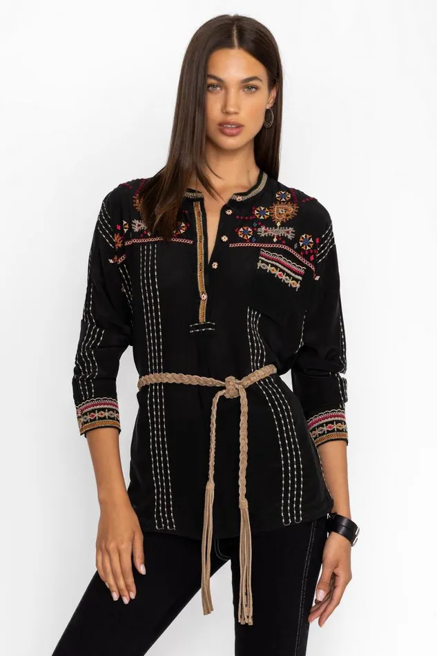 Women Tops Johnny Was OZEE BLOUSE Black