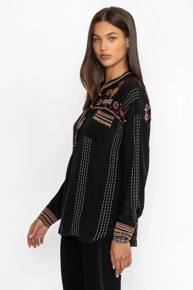 Women Tops Johnny Was OZEE BLOUSE Black Women Tops Johnny Was OZEE BLOUSE Black