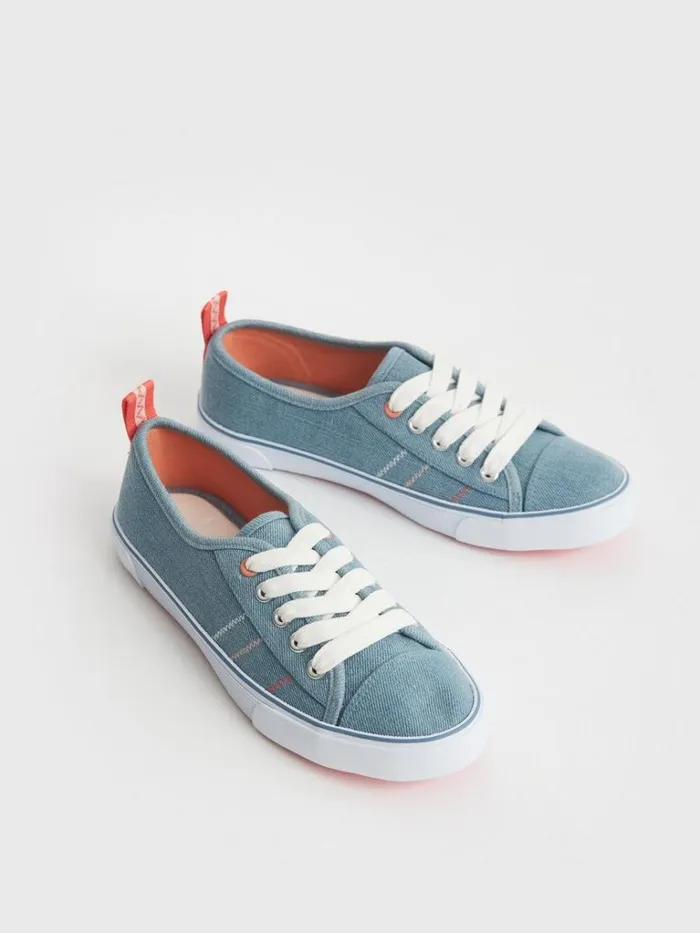 Women TRAINERS White Stuff Piper Plimsoll Chambray Blue