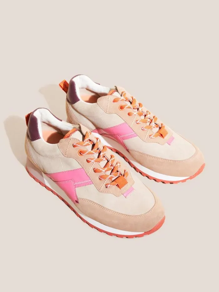 Women TRAINERS White Stuff Retro Sports Trainers Natural Multi