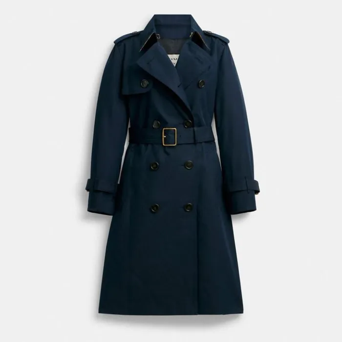 Women Trench Navy Coach Jackets and Outerwear