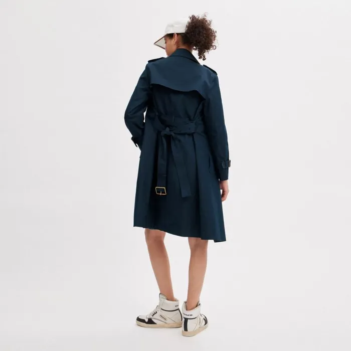 Women Trench Navy Coach Jackets and Outerwear