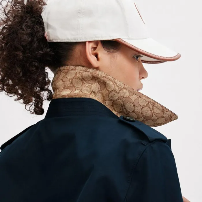 Women Trench Navy Coach Jackets and Outerwear