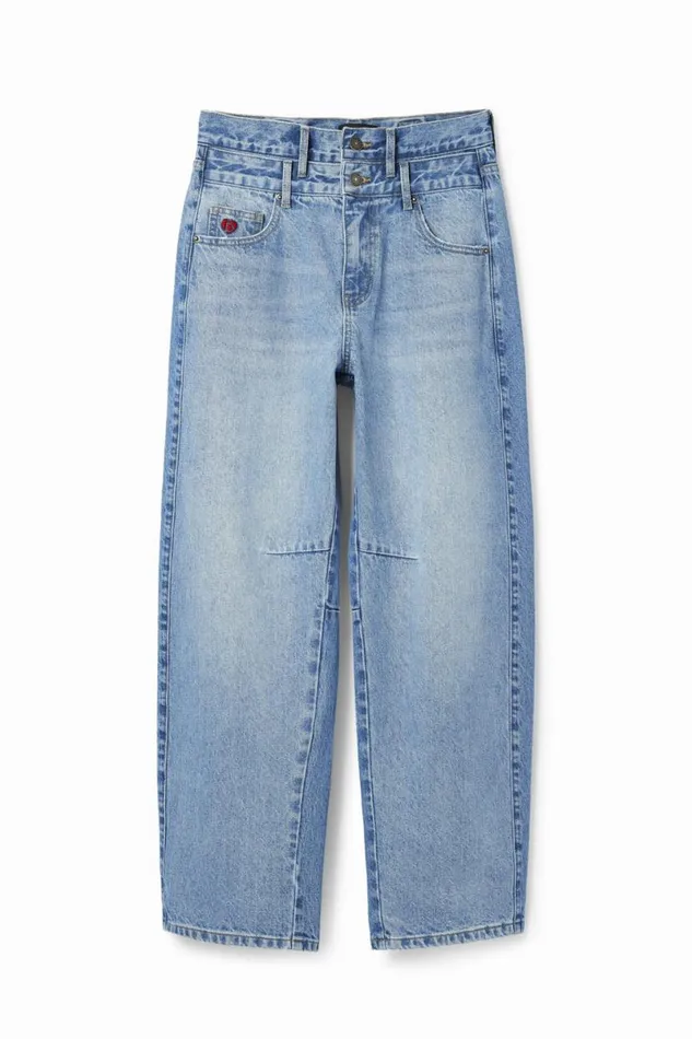 Women Trousers Desigual Doublewaistband Balloon Jeans