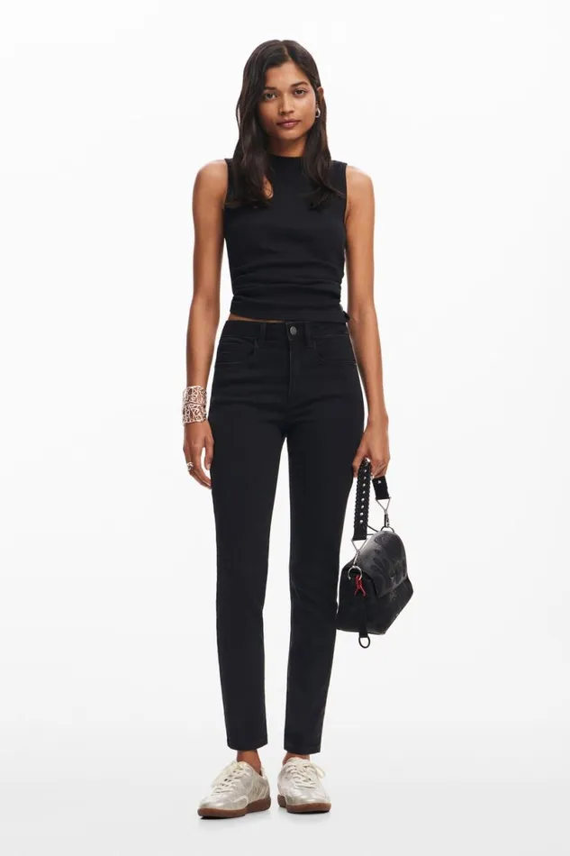 Women Trousers Desigual Slim Denim Jeans