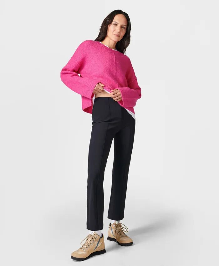 Women Trousers Sweaty Betty Winter Explorer Crop Flare Trousers Black