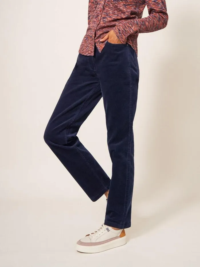 Women TROUSERS White Stuff Brooke Mid Rise Cord Trouser Dark Navy Women TROUSERS White Stuff Brooke Mid Rise Cord Trouser Dark Navy