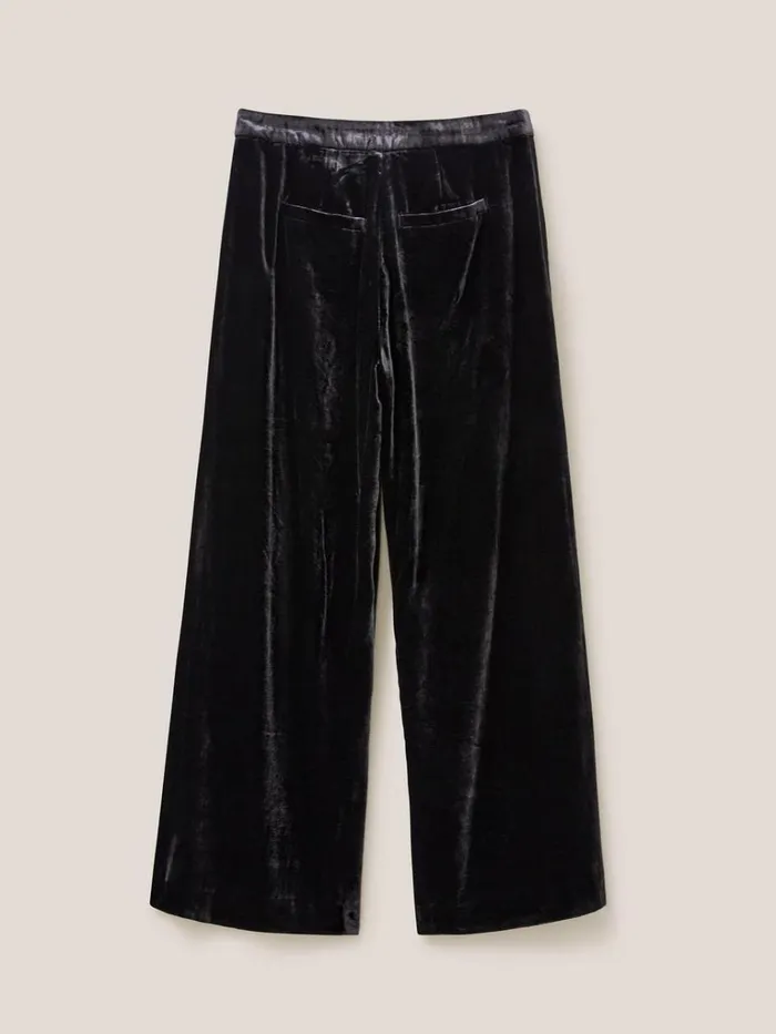 Women TROUSERS White Stuff Jenny Velvet Wide Leg Trouser Pure Black Women TROUSERS White Stuff Jenny Velvet Wide Leg Trouser Pure Black