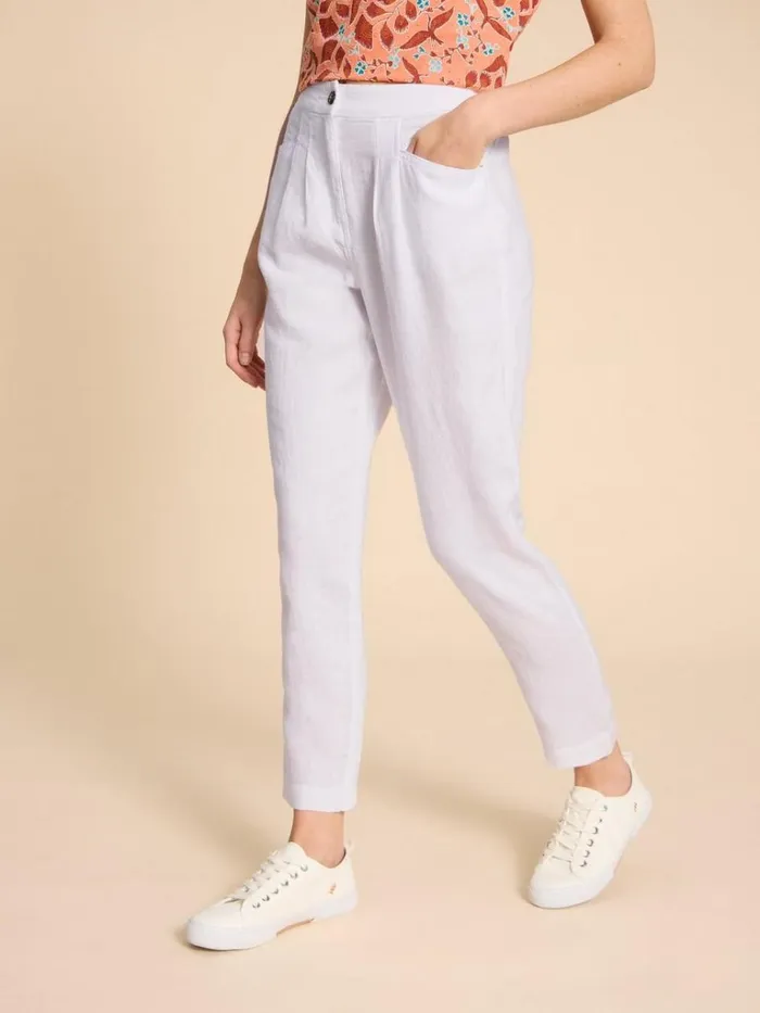 Women TROUSERS White Stuff Rowena Linen Trouser Brilliant White
