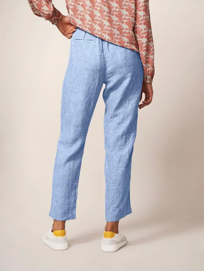 Women TROUSERS White Stuff Rowena Linen Trouser Chambray Blue Women TROUSERS White Stuff Rowena Linen Trouser Chambray Blue