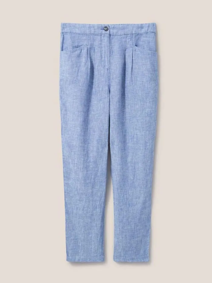 Women TROUSERS White Stuff Rowena Linen Trouser Chambray Blue Women TROUSERS White Stuff Rowena Linen Trouser Chambray Blue