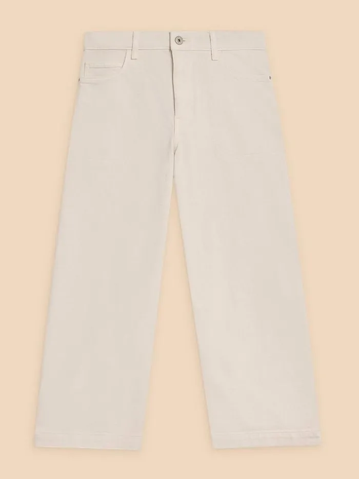 Women TROUSERS White Stuff Tia Wide Leg Crop Jean Natural White Women TROUSERS White Stuff Tia Wide Leg Crop Jean Natural White