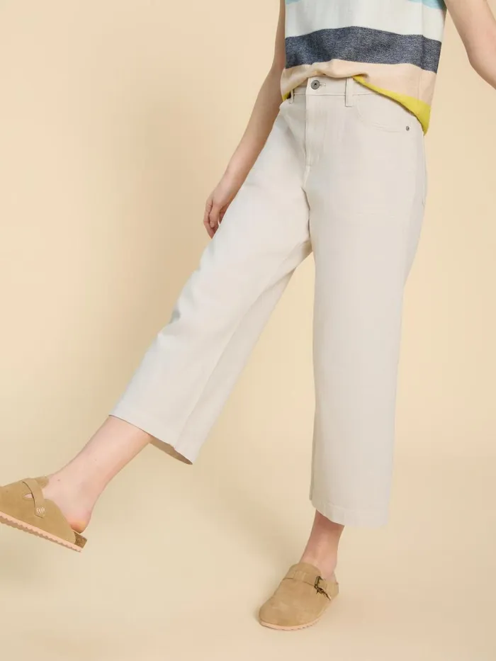 Women TROUSERS White Stuff Tia Wide Leg Crop Jean Natural White Women TROUSERS White Stuff Tia Wide Leg Crop Jean Natural White