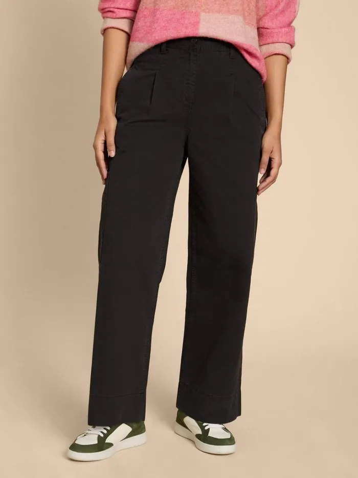 Women TROUSERS White Stuff Wide Leg Carlie Cargo Trouser Pure Black