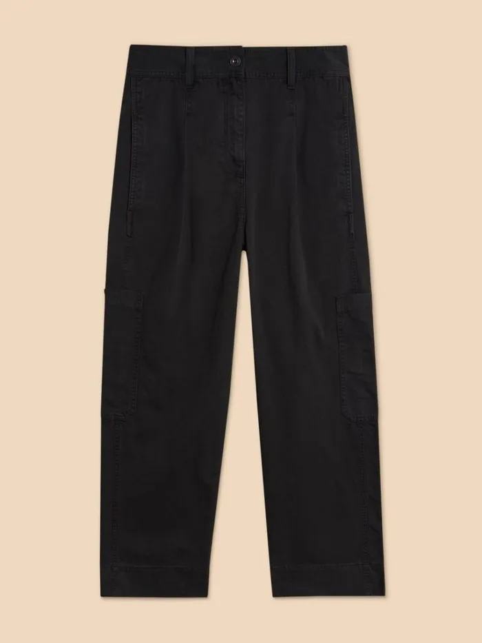Women TROUSERS White Stuff Wide Leg Carlie Cargo Trouser Pure Black Women TROUSERS White Stuff Wide Leg Carlie Cargo Trouser Pure Black
