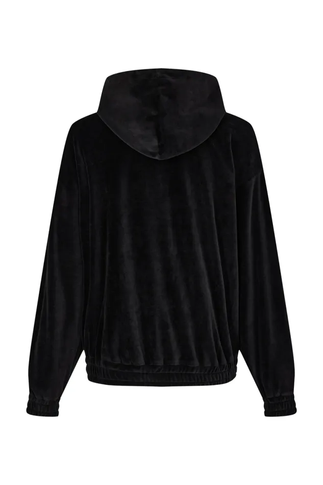 Women Velvet Hoodie Black Black Sonia Rykiel Sweatshirts