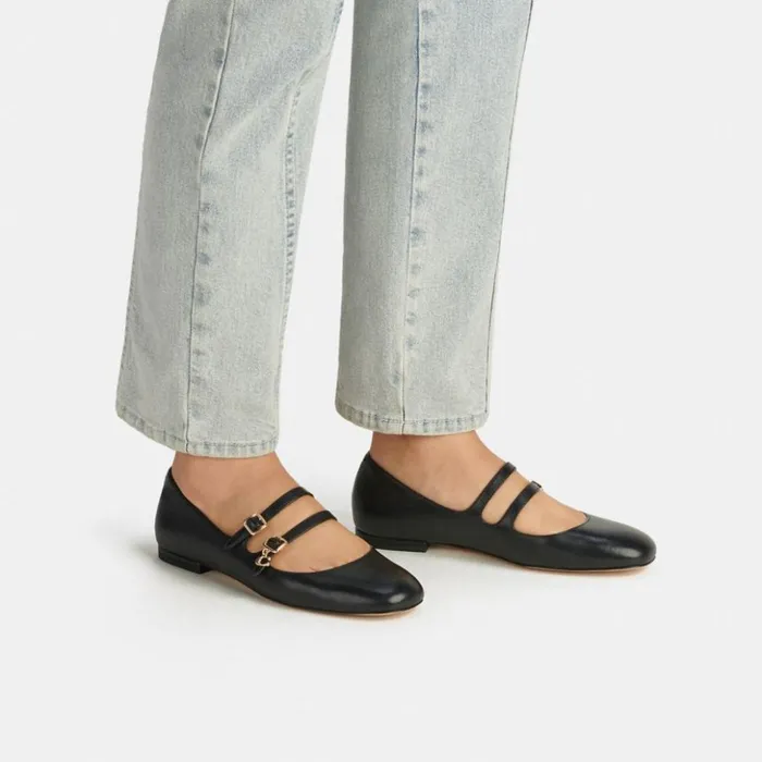 Women Whitley Mary Jane Black Coach Flats and Loafers