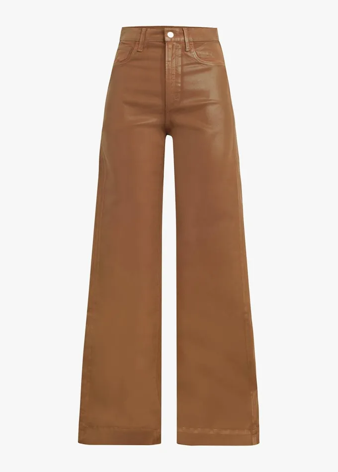 Women Wide Leg Joe039s Jeans THE MIA Leather Brown