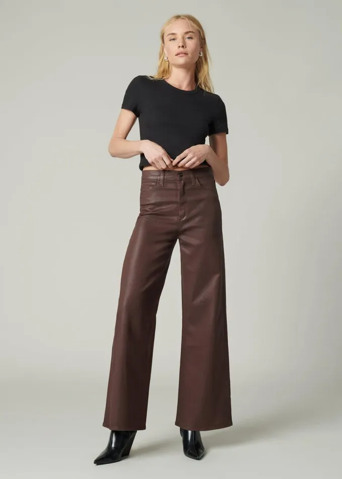 Women Wide Leg Joe039s Jeans THE MIA PETITE Espresso
