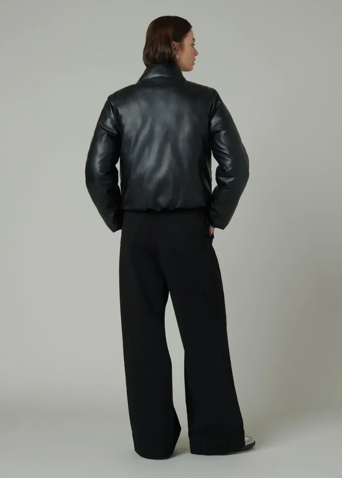 Women Wide Leg Joe039s Jeans THE PLEATED DENIM TROUSER Black