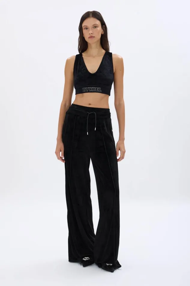 Women Wideleg Velvet Trousers Black Black Sonia Rykiel Trousers And Denim