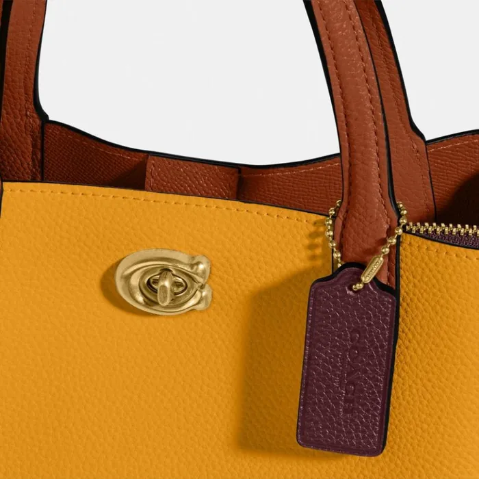 Women Willow Tote 24 In Colorblock Brassbuttercup Multi Coach Totes and Carryalls Women Willow Tote 24 In Colorblock Brassbuttercup Multi Coach Totes and Carryalls