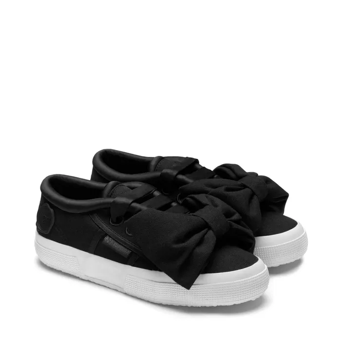 Women Woman 2750 COTTON BOW Low Cut BLACK Superga Low Cut