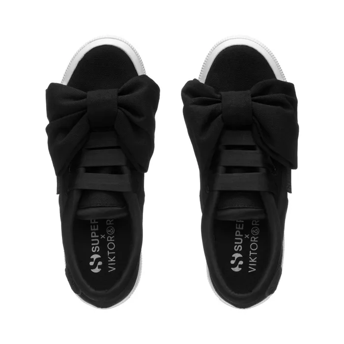 Women Woman 2750 COTTON BOW Low Cut BLACK Superga Low Cut