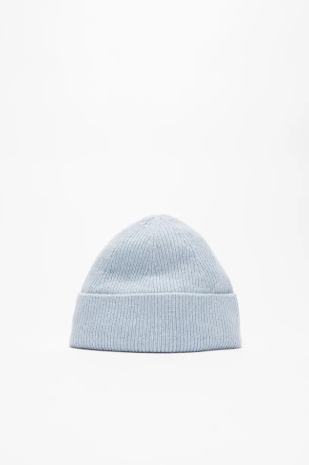 Women Wool Cashmere Beanie Steel Blue Melange Acne Studios Hats
