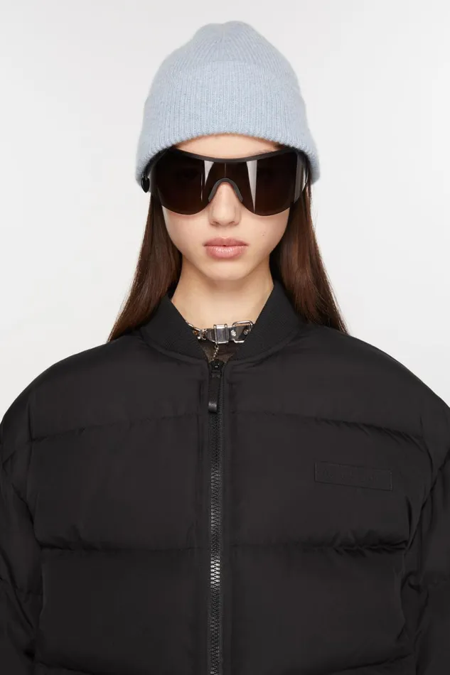 Women Wool Cashmere Beanie Steel Blue Melange Acne Studios Hats