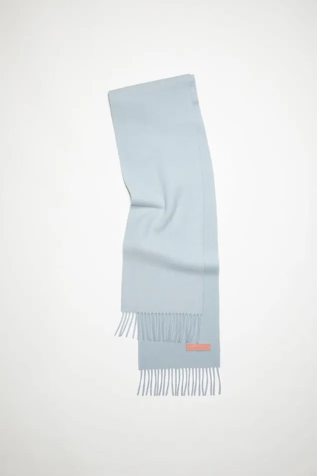 Women Wool Scarf Pink Label 8211 Narrow Powder Blue Acne Studios Scarves