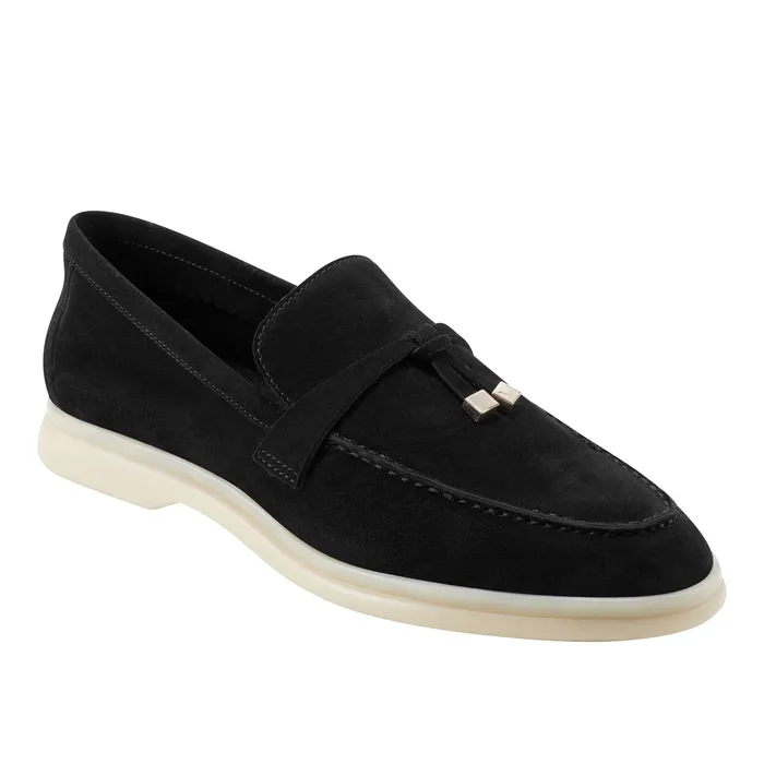 Women Yanelli Casual Loafer Black Suede Loafers and Flats Marc Fisher