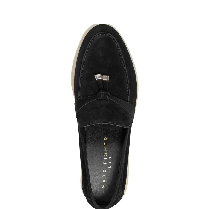 Women Yanelli Casual Loafer Black Suede Loafers and Flats Marc Fisher